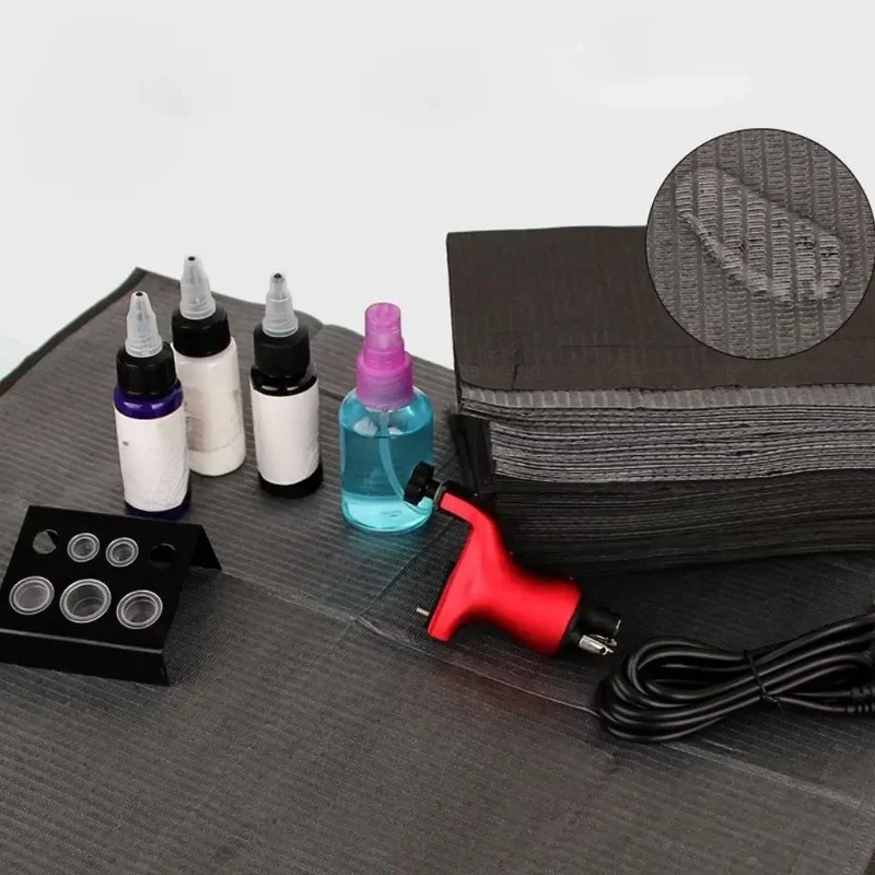 25/50/125 قطعة أسود ملون المتاح المطرزة النسيج مسمار الوسادة ثلاث طبقات العزلة جاهزة وسادة ورقة مسمار الوشم تنظيف