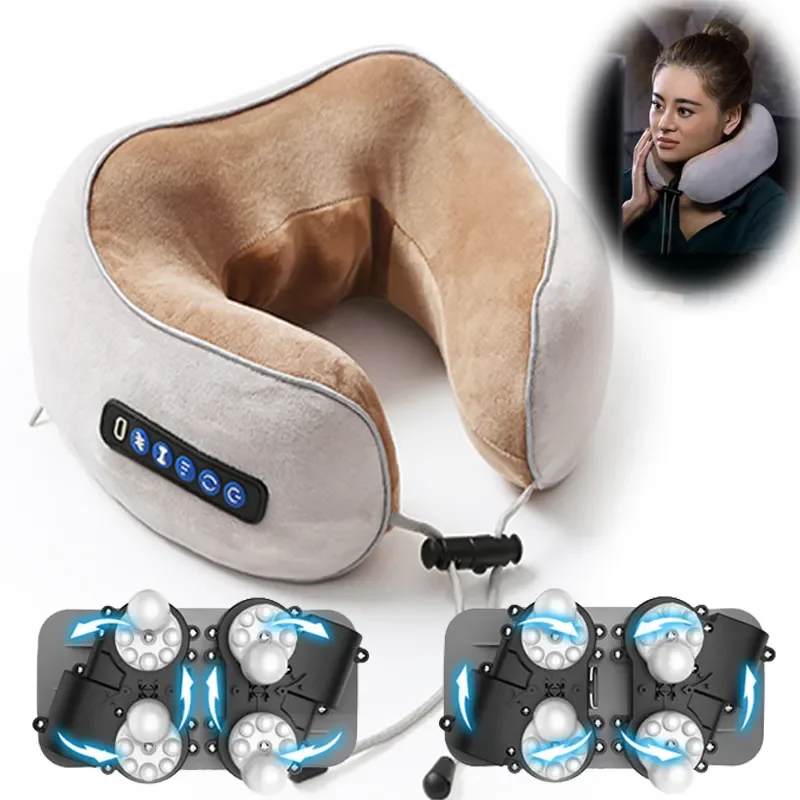 

Electric U Shaped Pillow Neck Massager USB Charging Portable Neck Shoulder Cervical Relaxing Massager Protector Outdoor Home Car