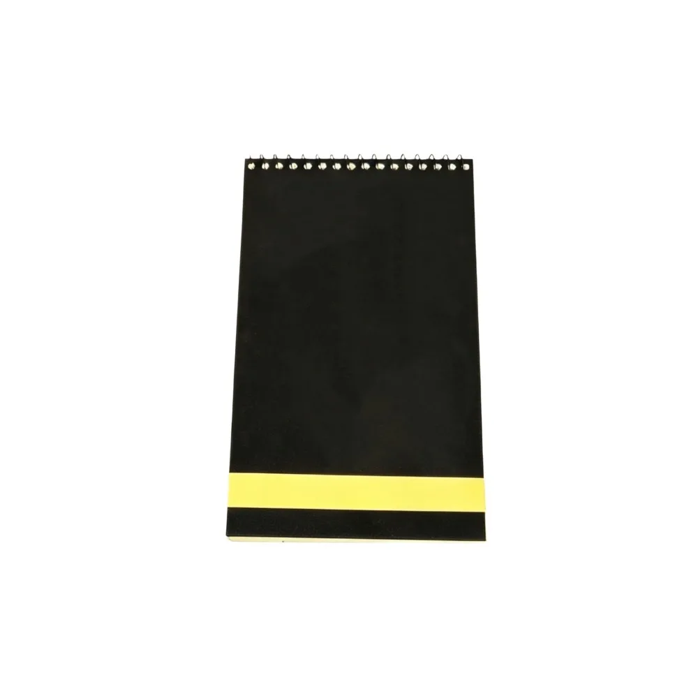 Portable Top Spiral Binding Spiral Notepad Colored Stripe Portable Writing Pad Tear-Off Pages Black Cover List Making