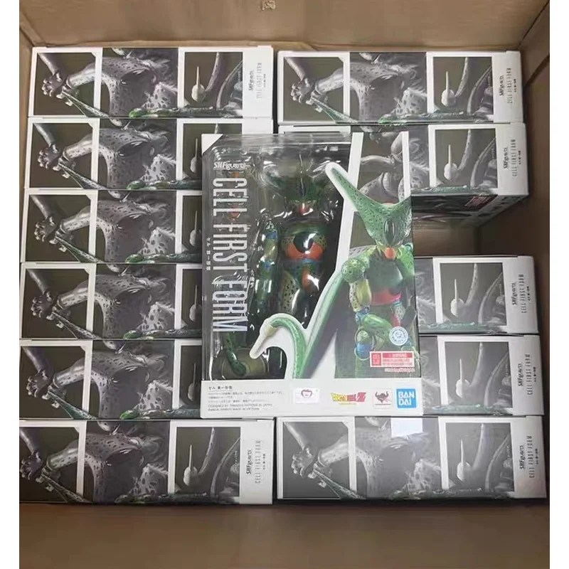 

В наличии Bandai Dragon Ball Z Cell First Form S.H.Figuarts Рисунок Аниме Фигурки Brinquedos Toys