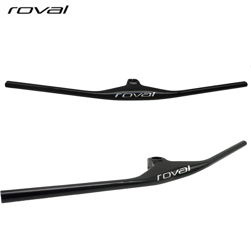 ROVAI Mtb Handlebars And Stem 28.6mm-17Degree Carbon Integrated Handlebar For Mountain Bike 660~80070/80/90/100mm Bicycle Parts