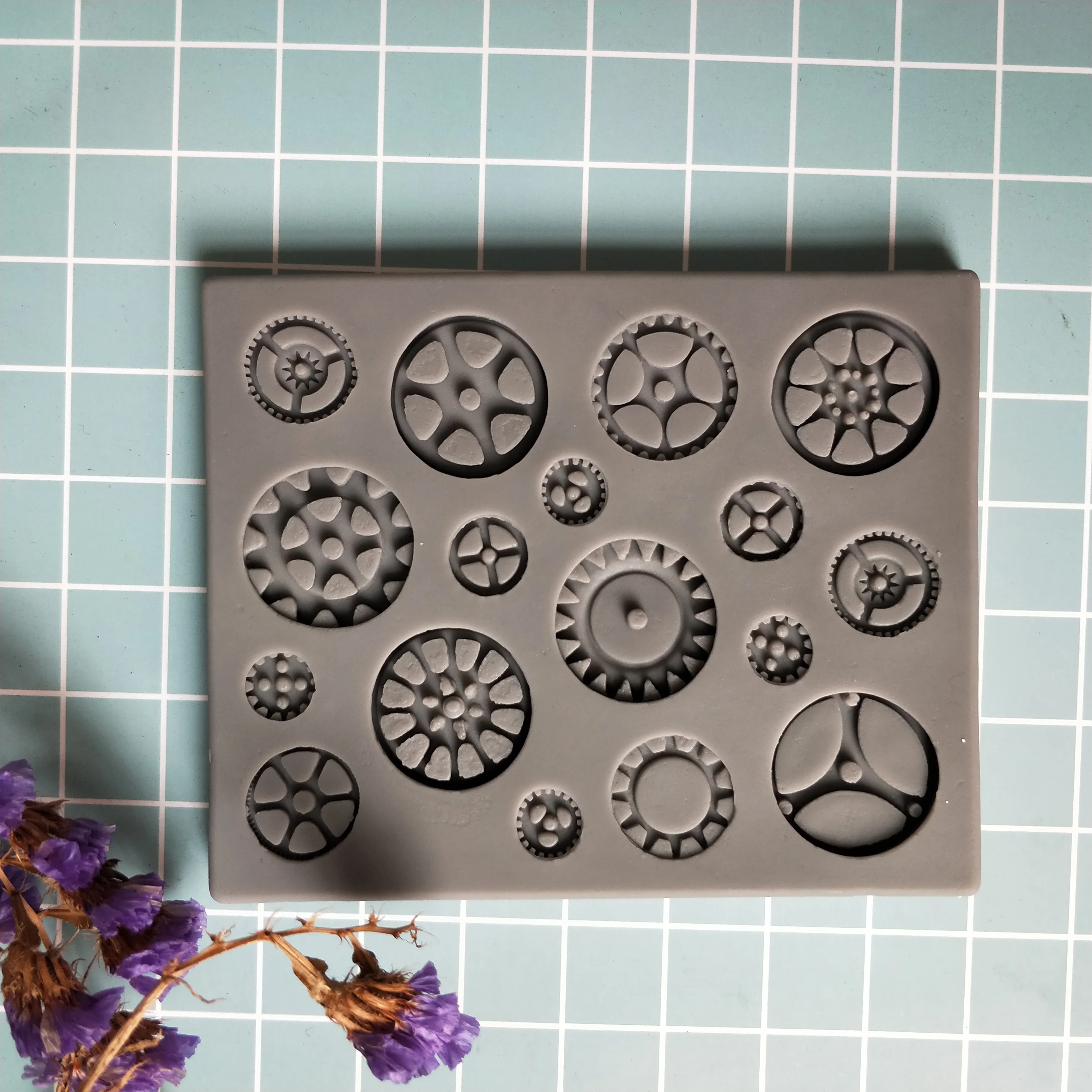 PRZY Gear Handmade Silicone Fondant Mold Cake Decor Soap Gearwheel DIY Aroma Mould Soap Making Moulds Resin Clay Molds