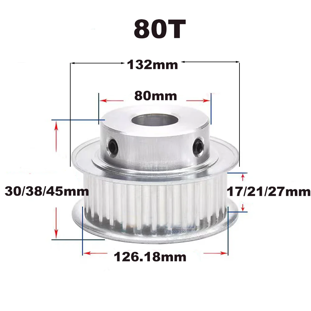 72Teeth 80Teeth 90Teeth HTD 5M Timing Pulley Bore 5-30mm BF Type HTD 5M-72T 80T 90T Synchronous Pulley  Belt Width15/20/25mm