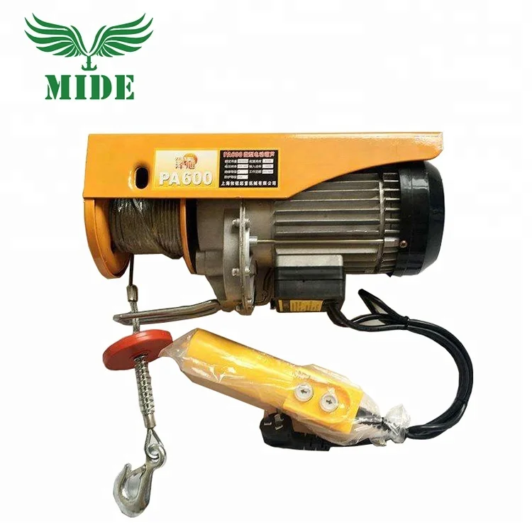 Fixed hook mini electric wire rope hoist 100kg 200kg electric micro winch 110v 220v