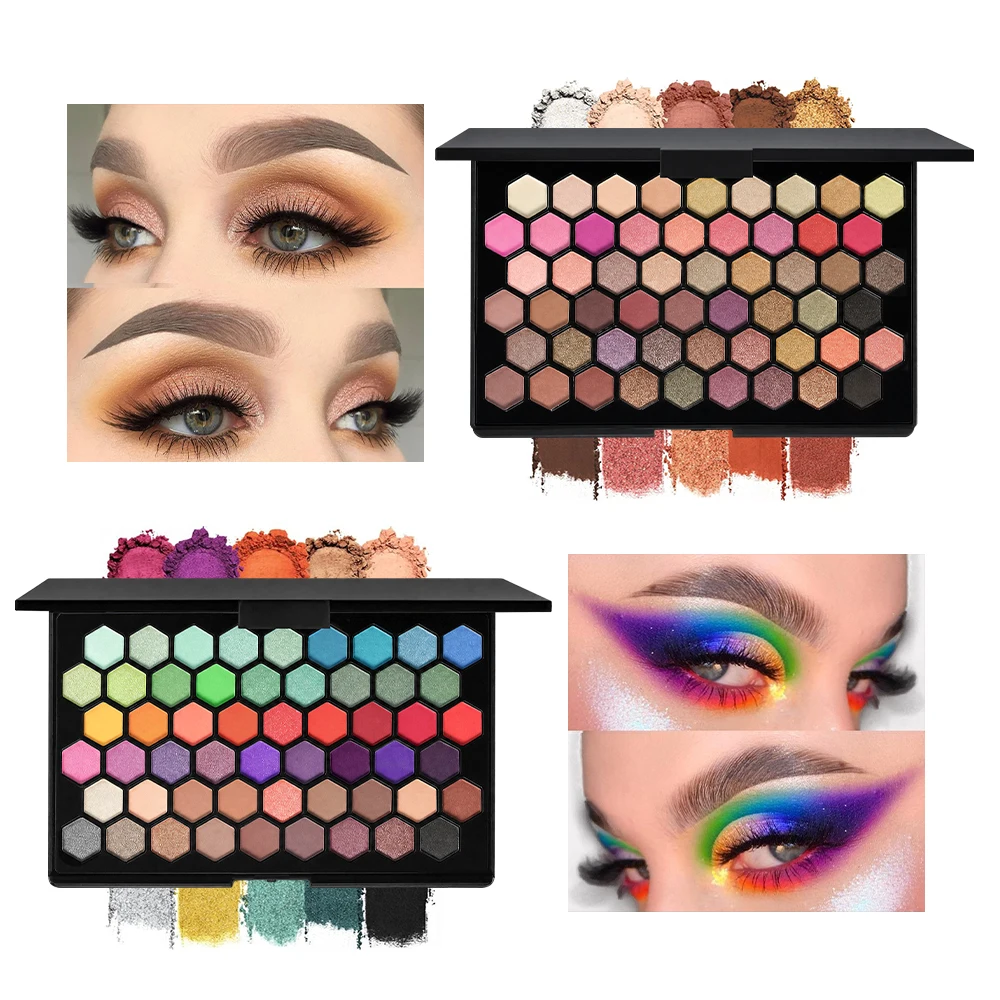 Eyeshadow Glitter Pigment - Paleta de Sombras com 54 Cores,