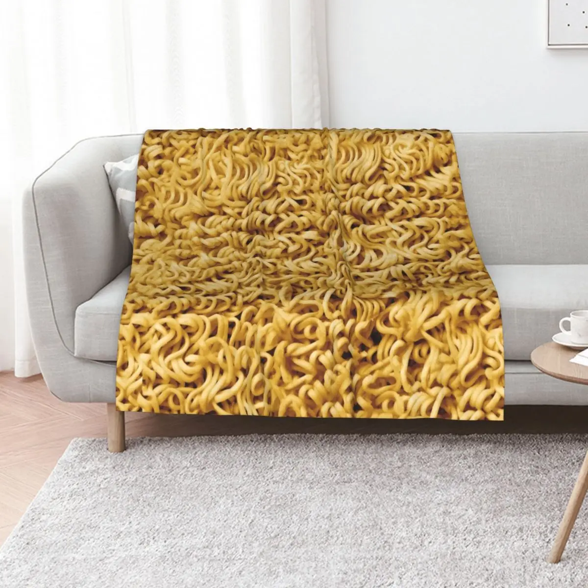 Seamless Ramen Noodle Pattern Throw Blanket Bed linens Flannel Fabric cosplay anime Decorative Sofas Flannels Blankets