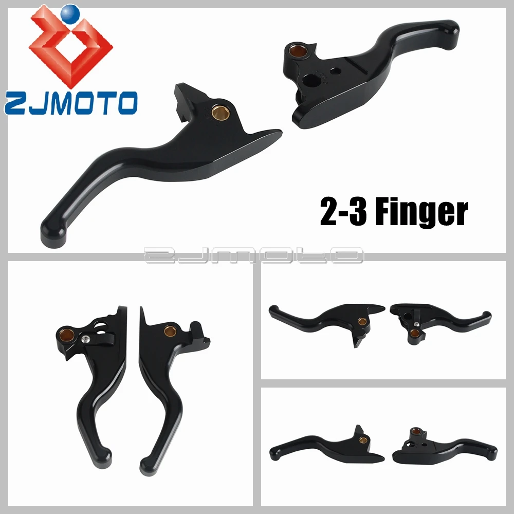 2 Finger Shorty Hand Control Lever Kit Brake Clutch Levers For Harley Street Bob Low Rider Sport Glide Standard FXDR FXDRS 18-24