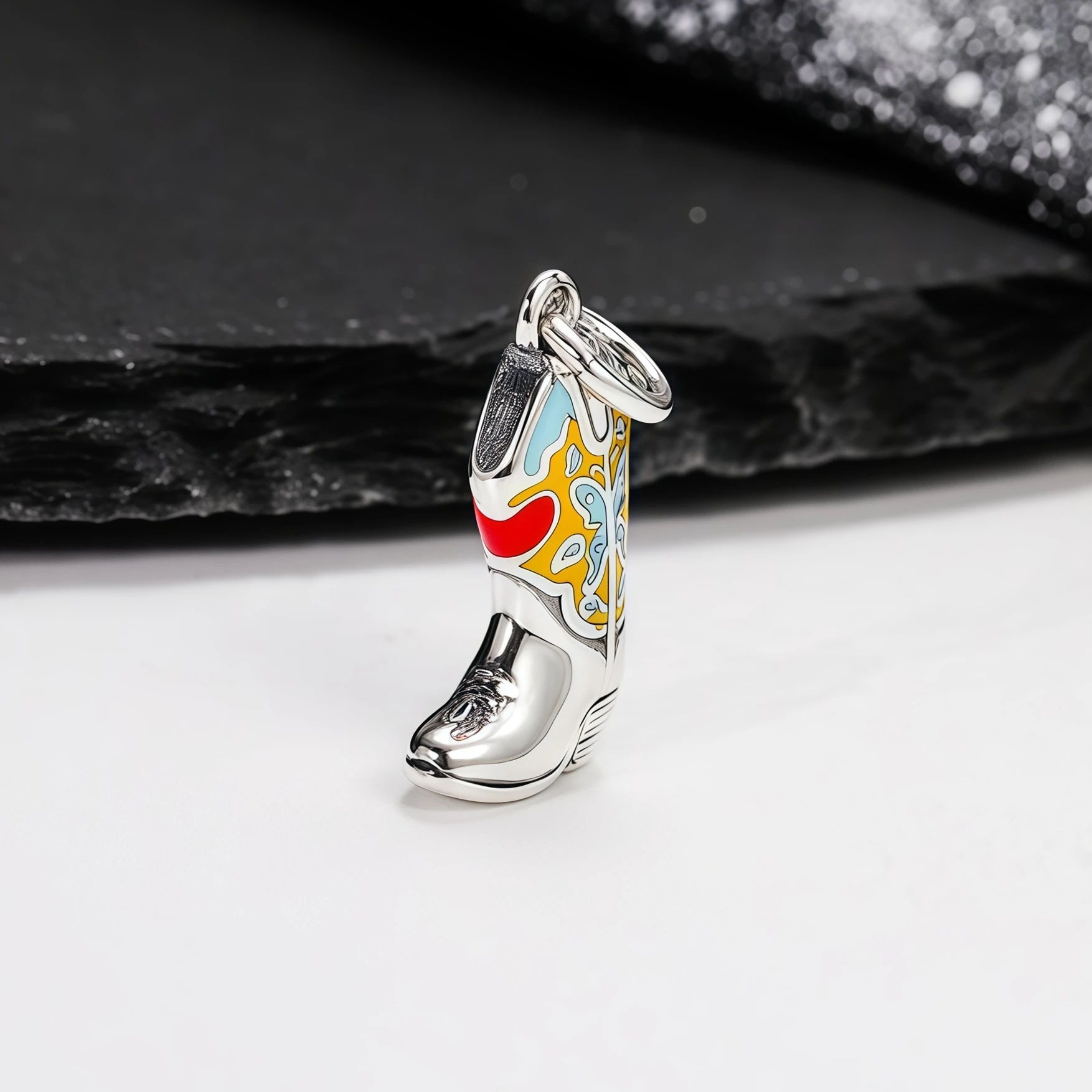 قلادة S925 James Avery Enamel Western Boot Charm يمكن أن تكون قلادة سوار ذاتية الصنع تتطابق بحرية