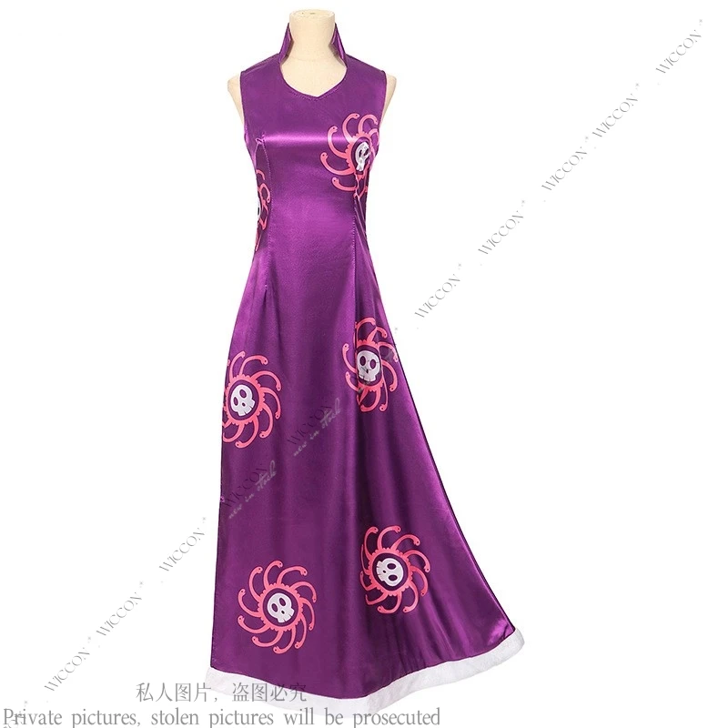 هانكوك بوا كوميك كون زي شعر مستعار هالوين زي حفلة امرأة الكبار مثير كوميك كون Oneesan تمويه فستان أرجواني مجموعة الأذن كليب