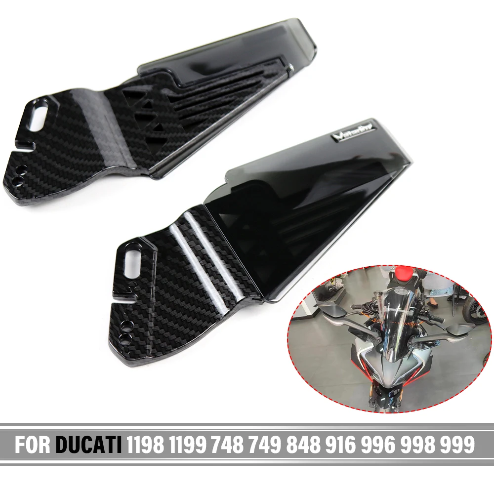 For Ducati 1198 1199 748 749 848 916 996 998 999 Motorcycle Winglet Aerodynamic Wing Kit Spoiler Rear View Mirror Fixed Wing