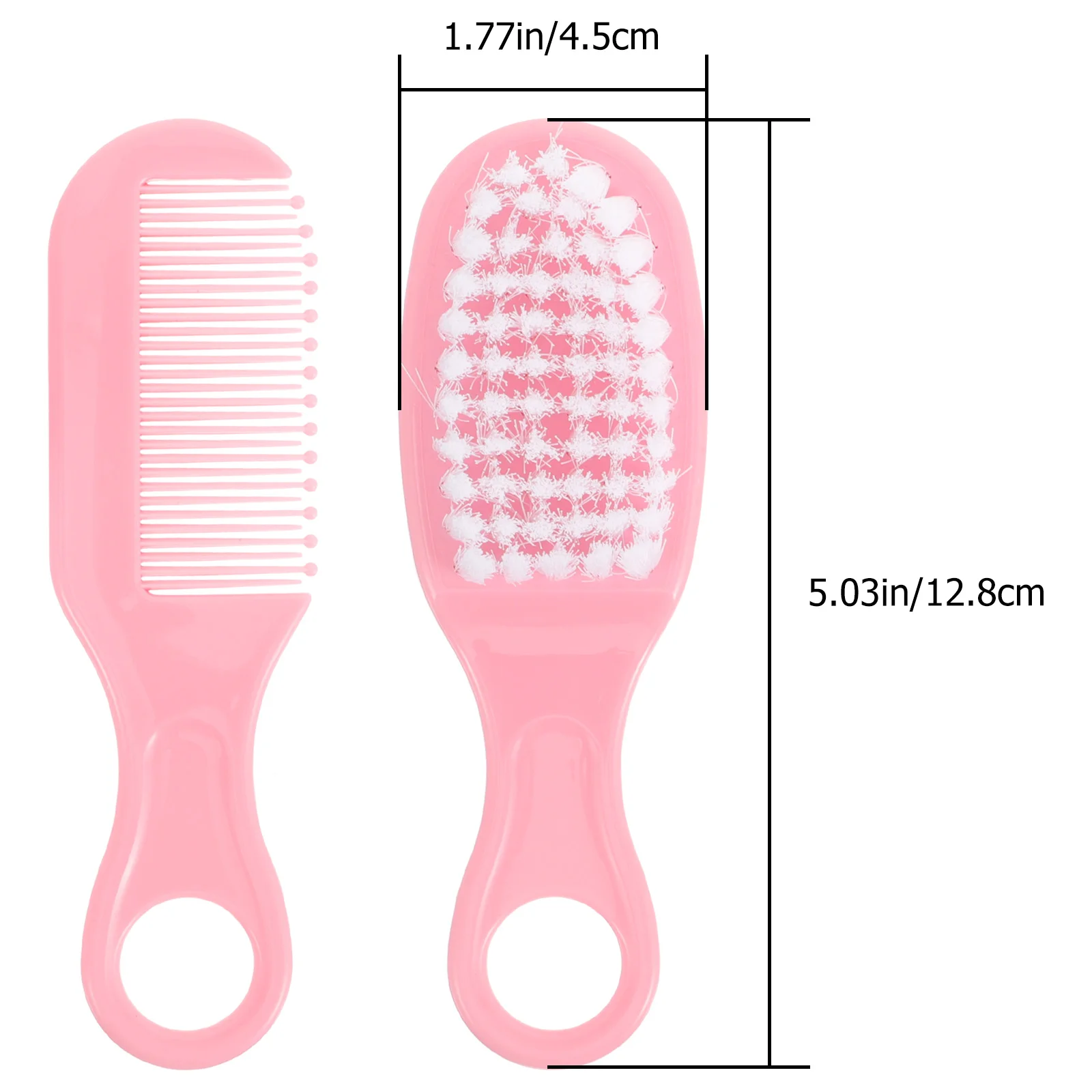 1 conjunto escova e pente do bebê recém-nascido infantil massagem escova de cabelo pente kit (rosa) pente do bebê massagem pente infantil