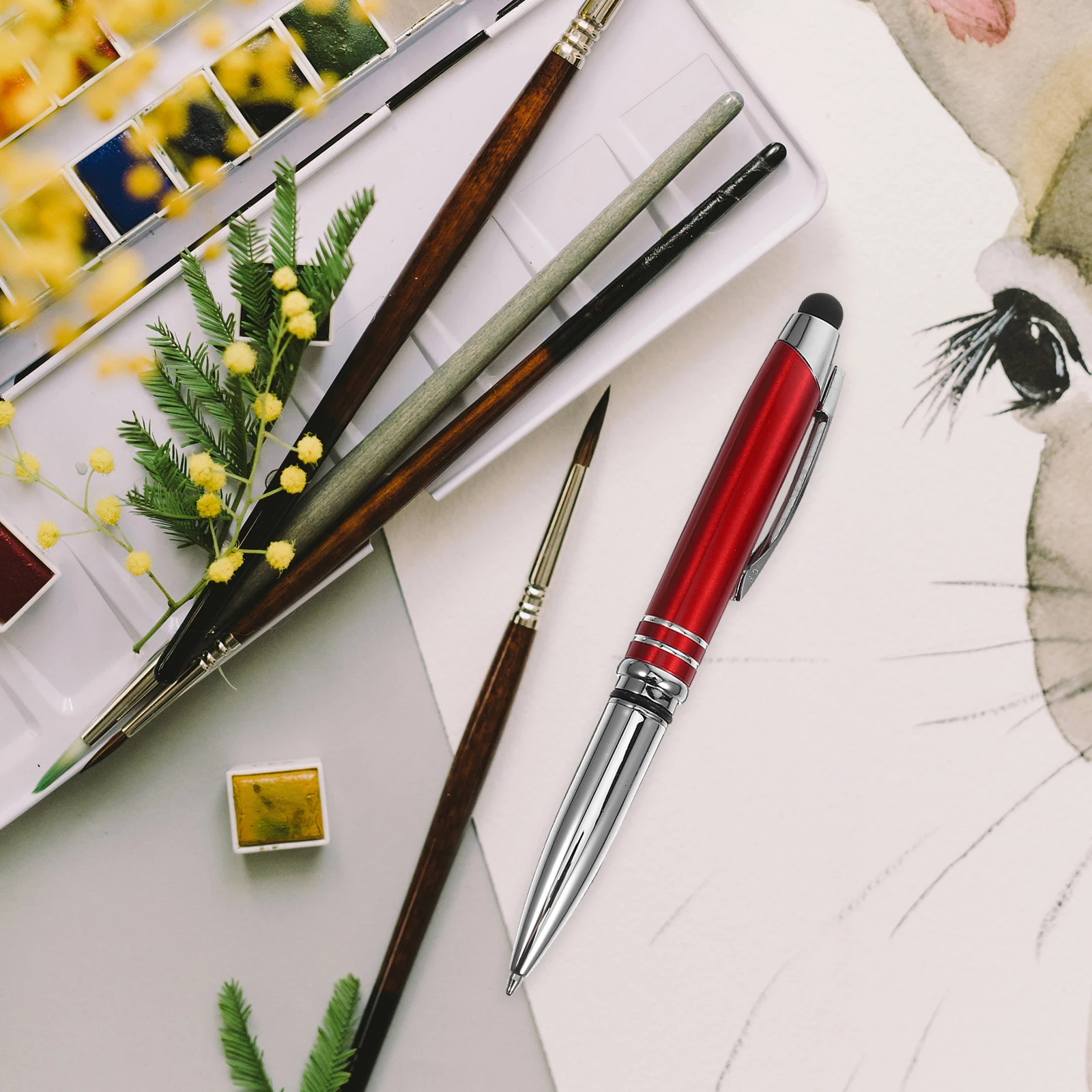 

4 шт. светодиодные шариковые ручки с экраном, шариковые ручки, гладкий письменный металлический корпус для медсестер, портативные ручки для офисного использования