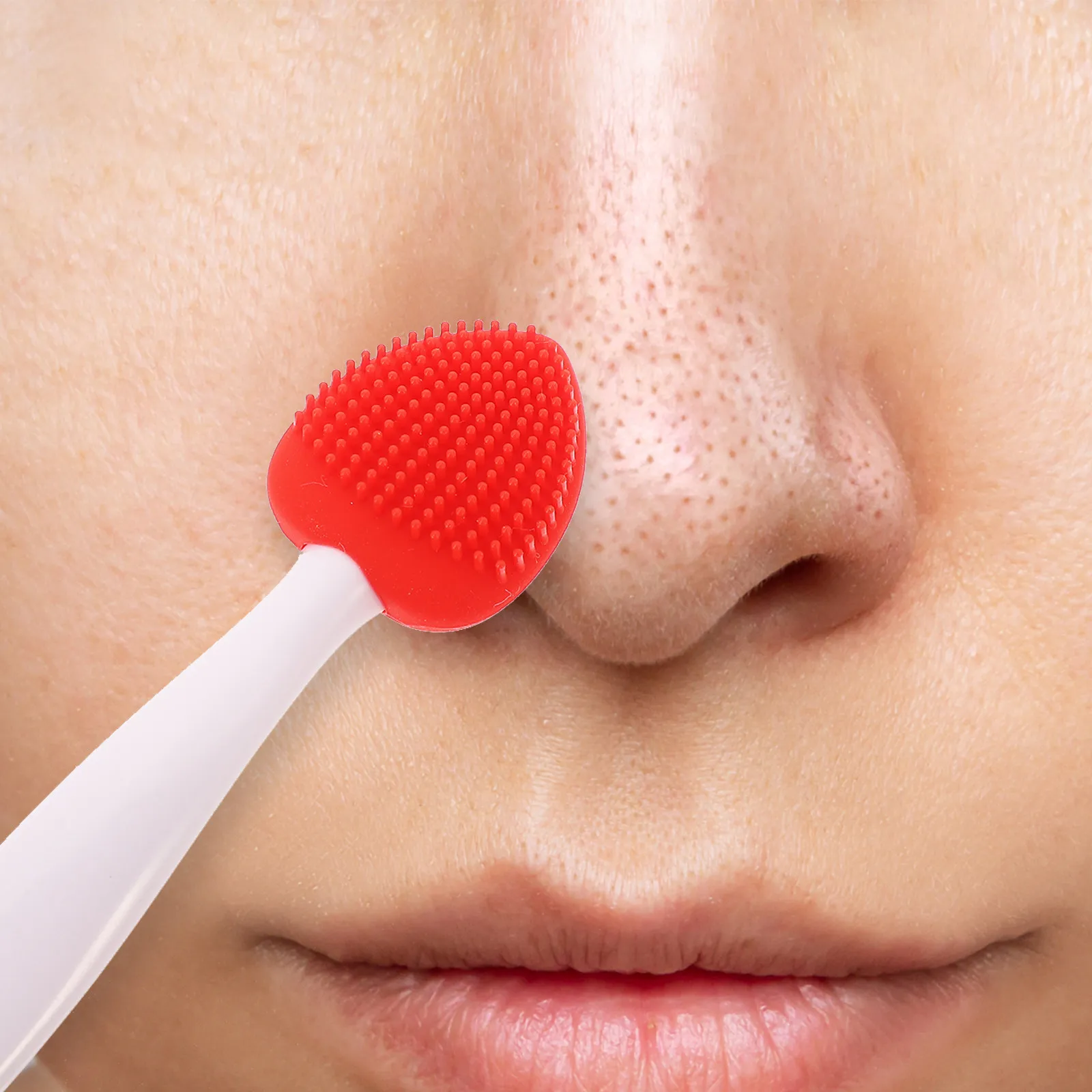 6Pcs Facial Cleansing Brush Silicone Nose Scrub Brush Double-Sided Lip Exfoliator Manual Nose Cleaner Ergonomic Design Daily Use