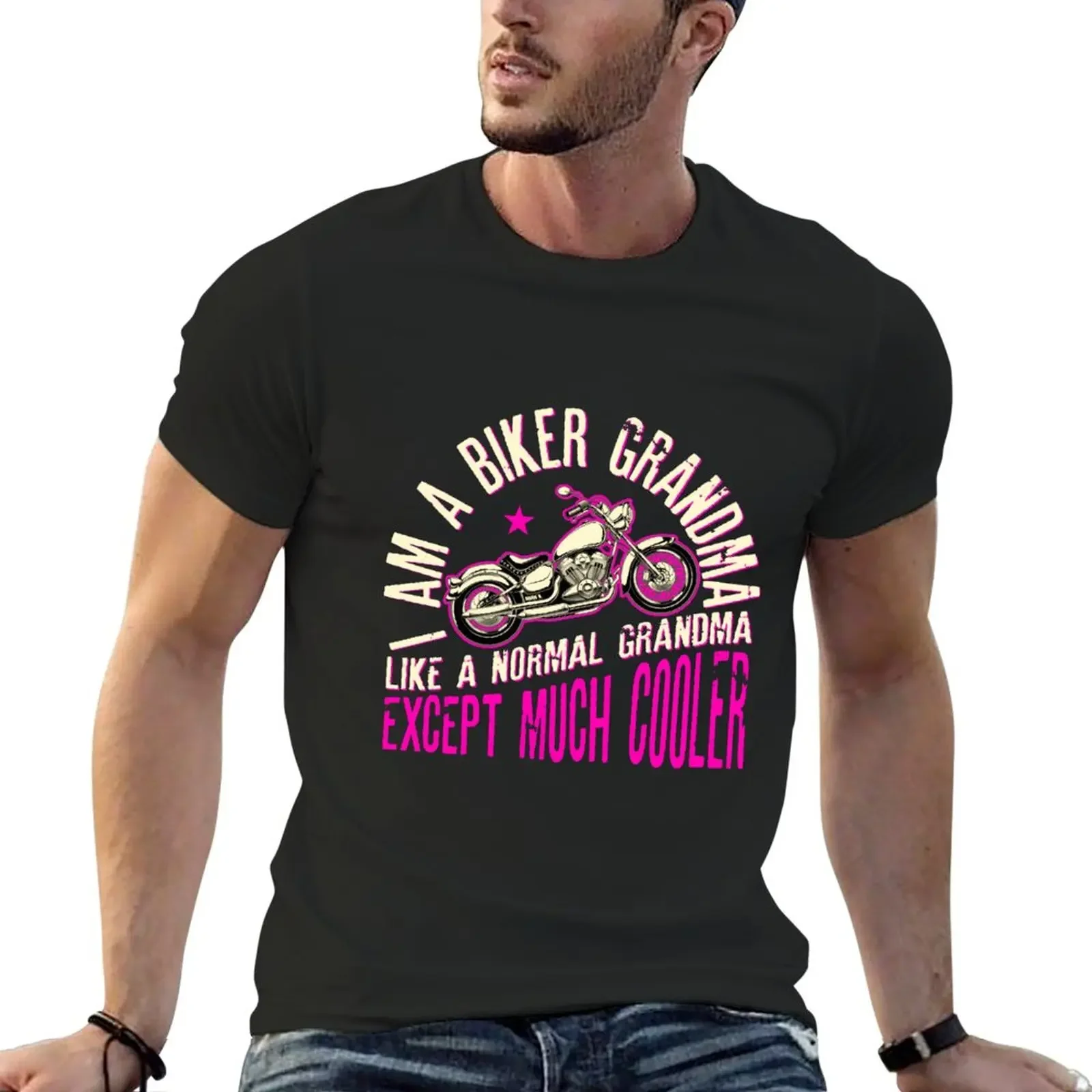 I Am A Biker Grandma product Motorcyle Riding Gift For Women T-Shirt animal prinfor boys graphics black t-shirts for men