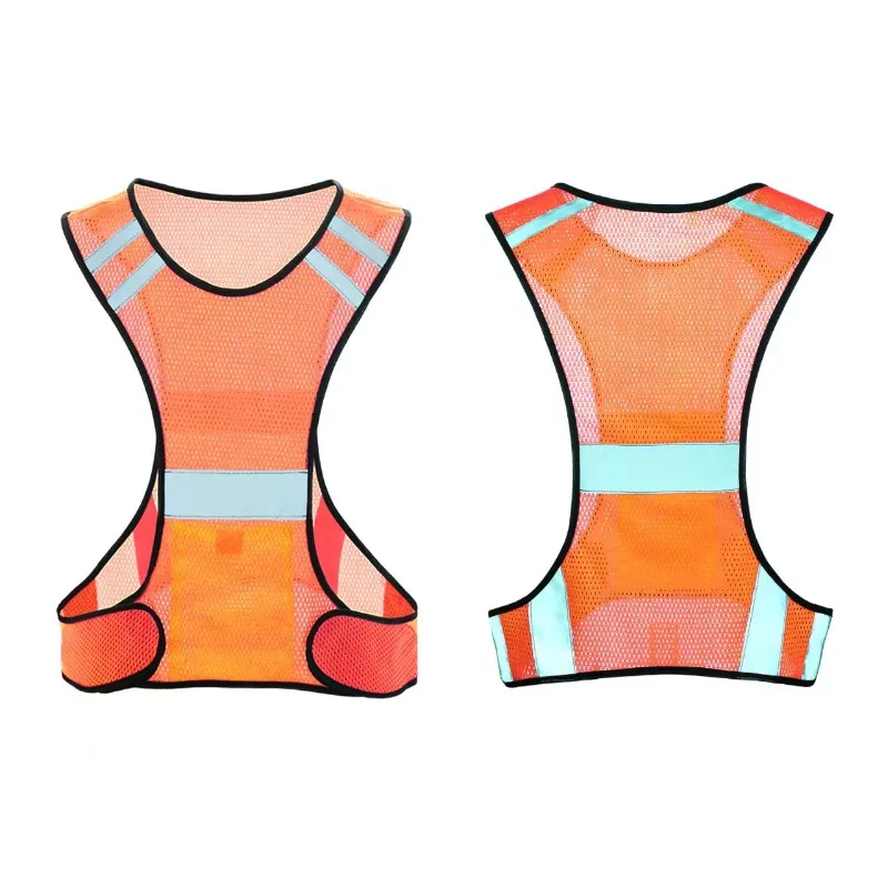 Gilet riflettente di sicurezza Gilet da ciclismo regolabile Avvertimento notturno da lavoro Gilet sportivo da pesca Nastro riflettente in tessuto riflettente