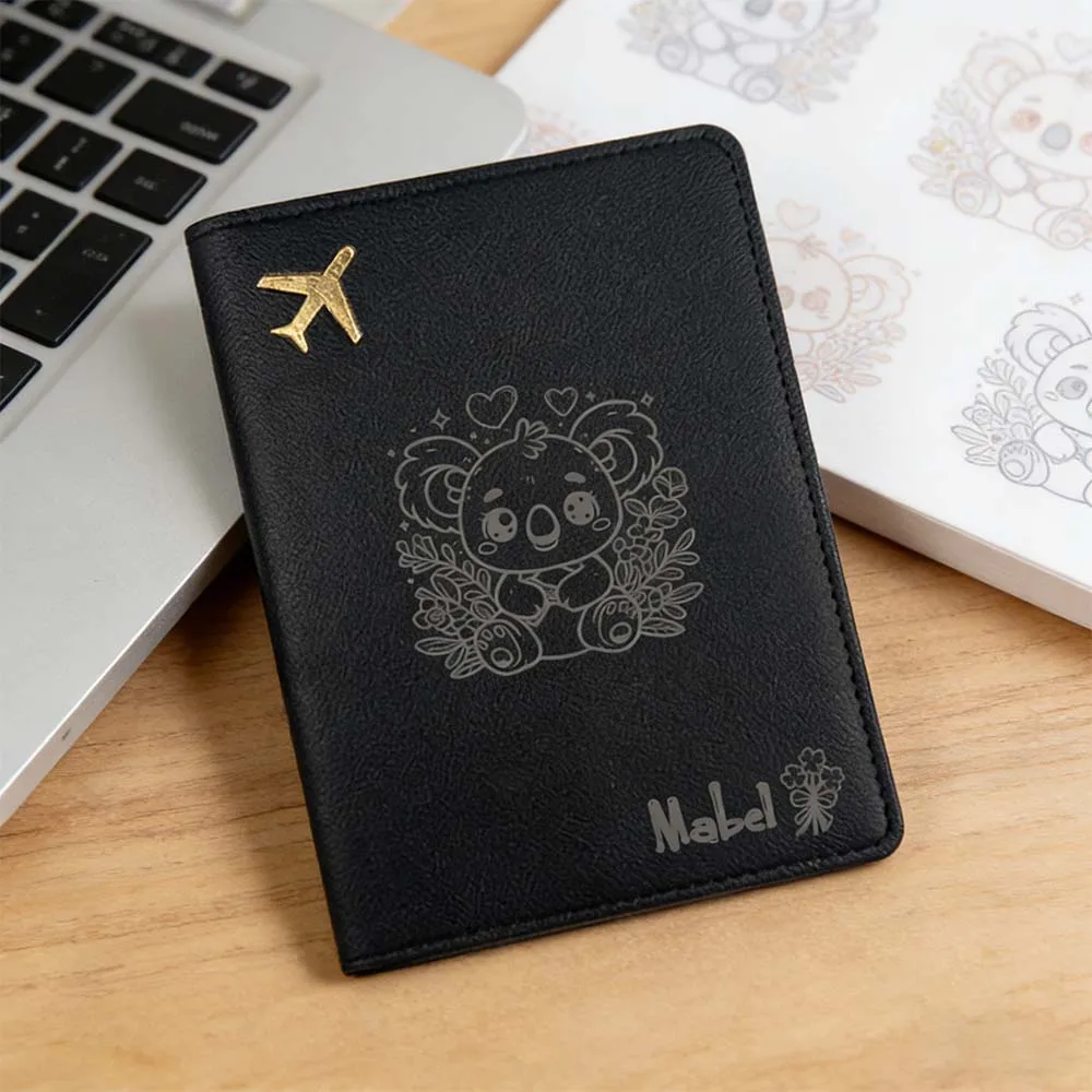 

Персонализированная обложка для паспорта с именем, подарок на медовый месяц, кожаная обложка для паспорта для мужчин, современный стиль, 1 шт.