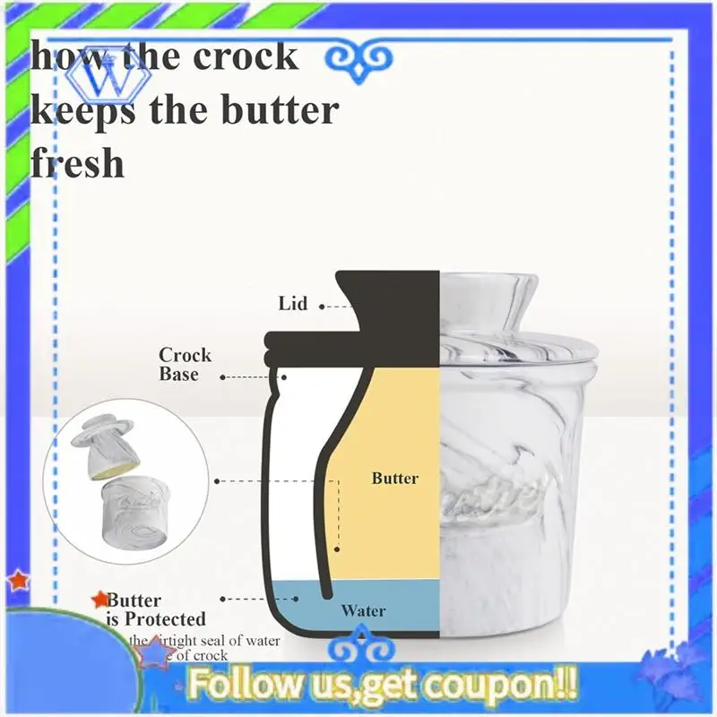 

A55P-Казка для стойки с водой, хранитель для масла для рассыщенного блюда для масла с крышкой для столешницы