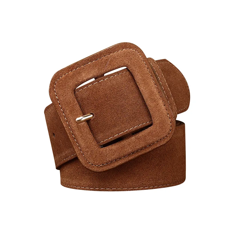 New suede wide belt women's fashion suede high-end outer coat windbreaker jacket decoration casual versatile belt