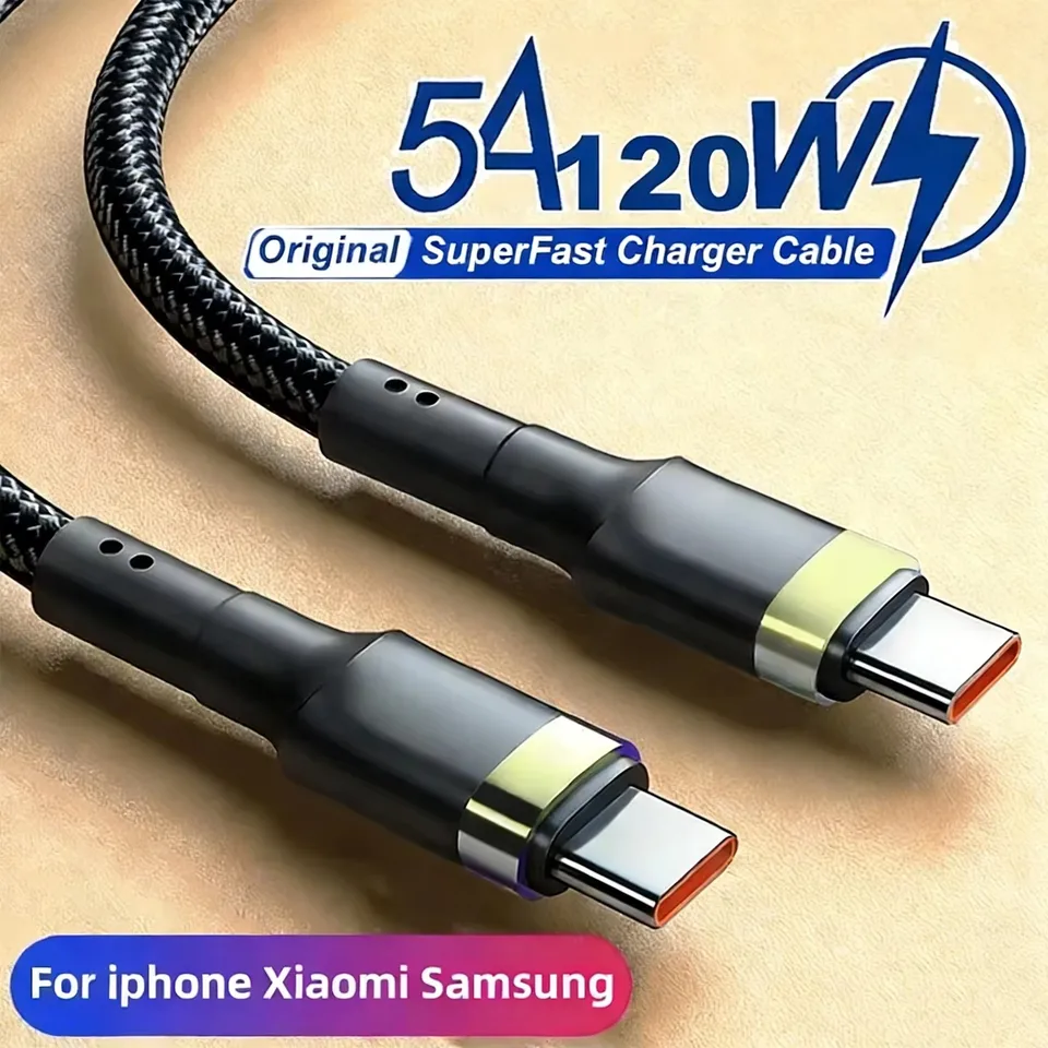 Cable de carga rápida 120W PD de alta calidad USB C a USB tipo C para iPhone Xiaomi 17 Plus Pro Max Samsung S24 2