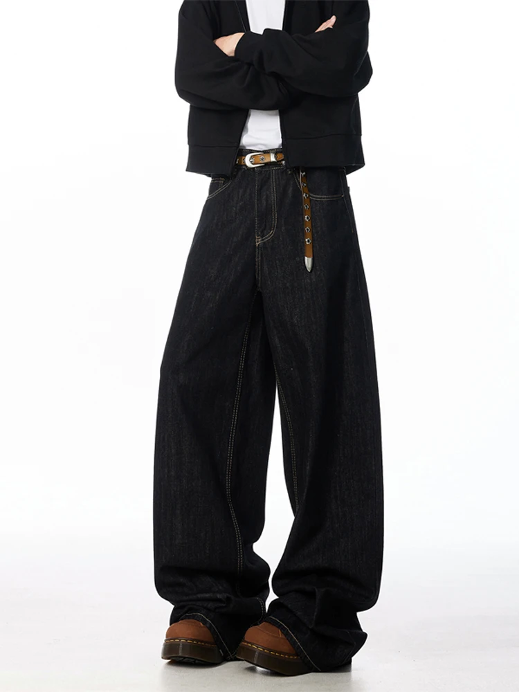 

Men's Bootcut Denim Jeans High Waist Slimming Loose Fit American Sle Long Pants Straight Leg Loose Comfortable Winter Jeans