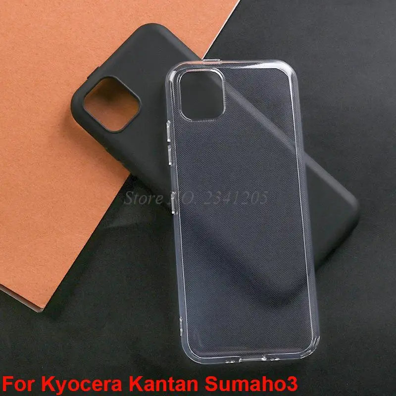 Transparent Phone Case For Kyocera Kantan Sumaho3 Bumper Shell Soft Blakc TPU Cover For Kyocera Kantan Sumaho3 A205KC Funda Etui