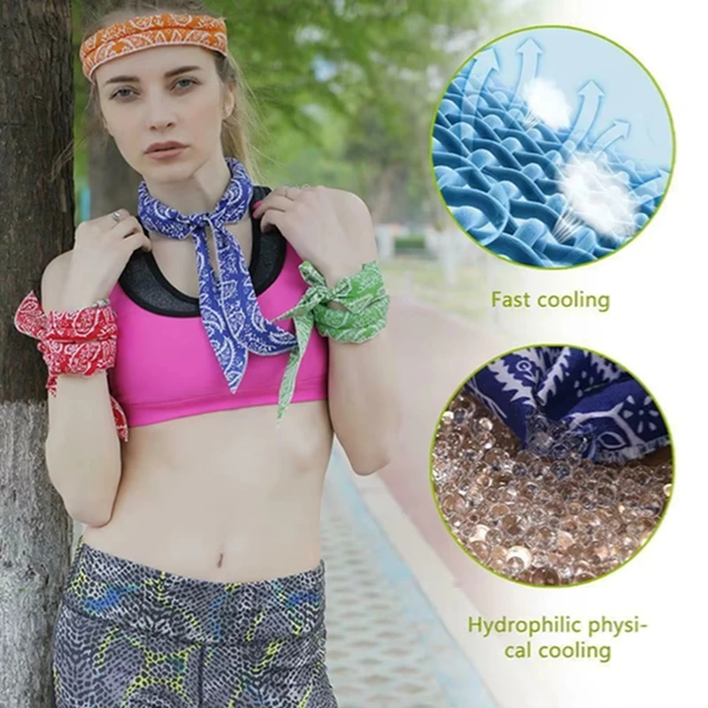 

Neck Wrap Headband Cooling Bandana Cooler Scarf Body Ice Cooling Wrap Tie Various Ways Of Wearing For Unisex Sports Decoration