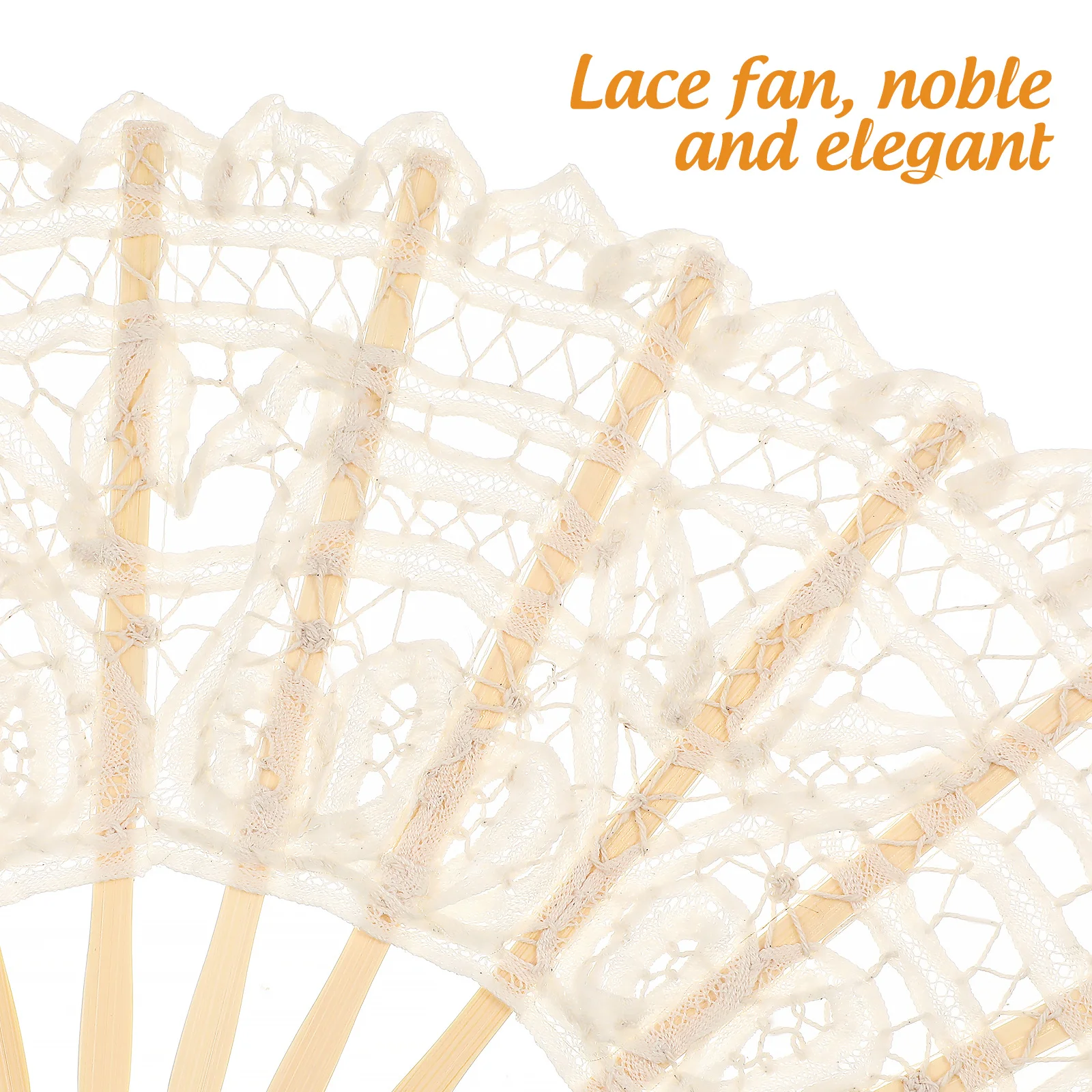 

SOIMISS Folding Fan Women Lace Bamboo Handheld Vintage Bridal Fan Cotton Fabric Wooden Dance Accessory Old Fashioned Elegant