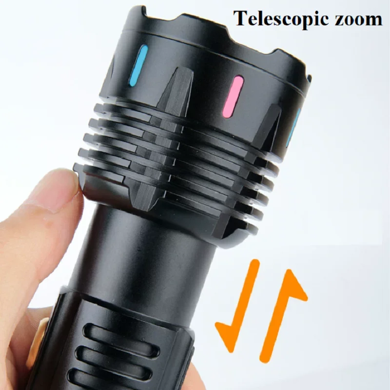 Powerful Portable Flashlight White Laser Long Shot 1500M Super Bright Rechargeable Zoomable Tactical Torch for Outdoor Fishing