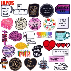 Parche termoadhesivo letras bordado para ropa y mochilas DIY