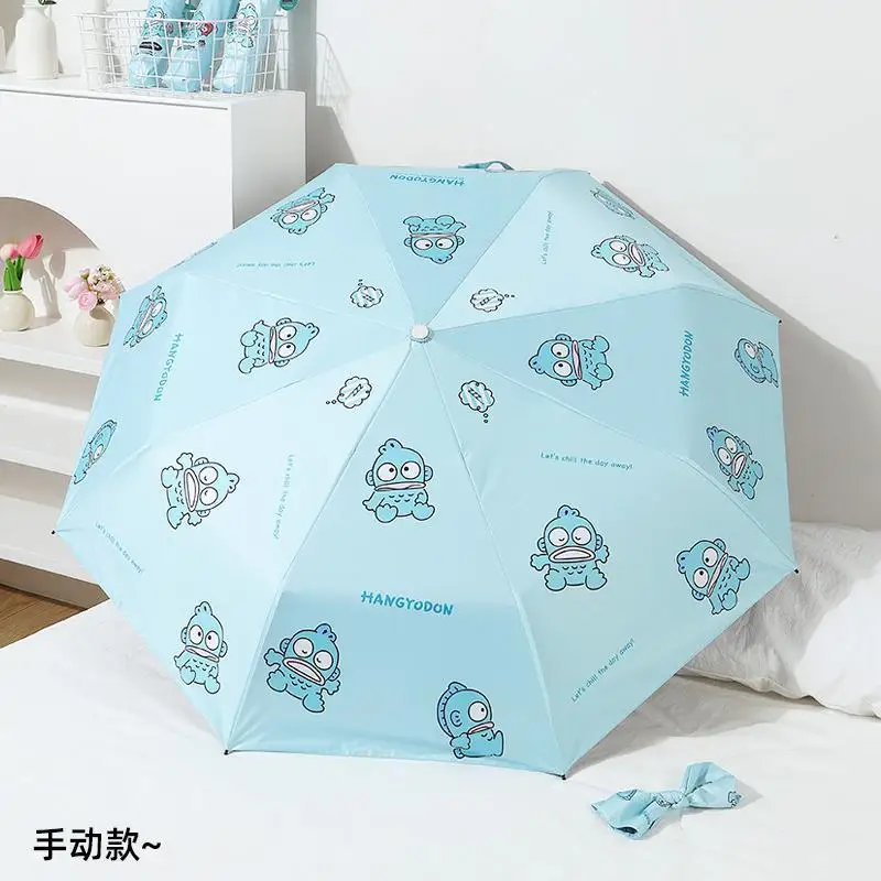 Kawaii Sanrio Hanyodon Umbrella Girl Sunny or Rainy Dual Use Sun Umbrella Sun Protection Anti-Uv Anime Figure Festival Gift