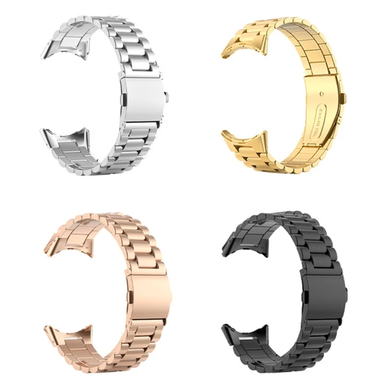 Correa de acero inoxidable de Metal con hebilla clásica, sin huecos, compatible con reloj inteligente Google Pixel, pulsera de repuesto