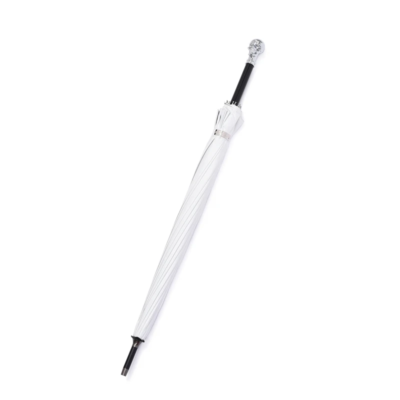 Silver Skull  Umbrella  Luxury Long Handle Sunny Umbrellas UV Protection Men Women Business Parasol Gentleman Gifts