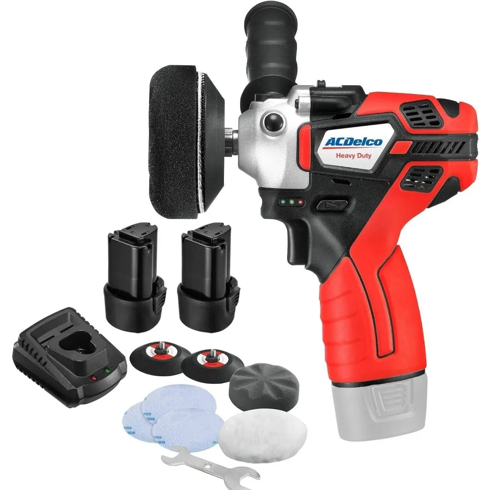 ACDelco 미니 무선 2단 속도 12V 폴리셔 키트 (3인치 패드, 리튬이온 배터리 2개, 충전기 및 액세서리 포함)
