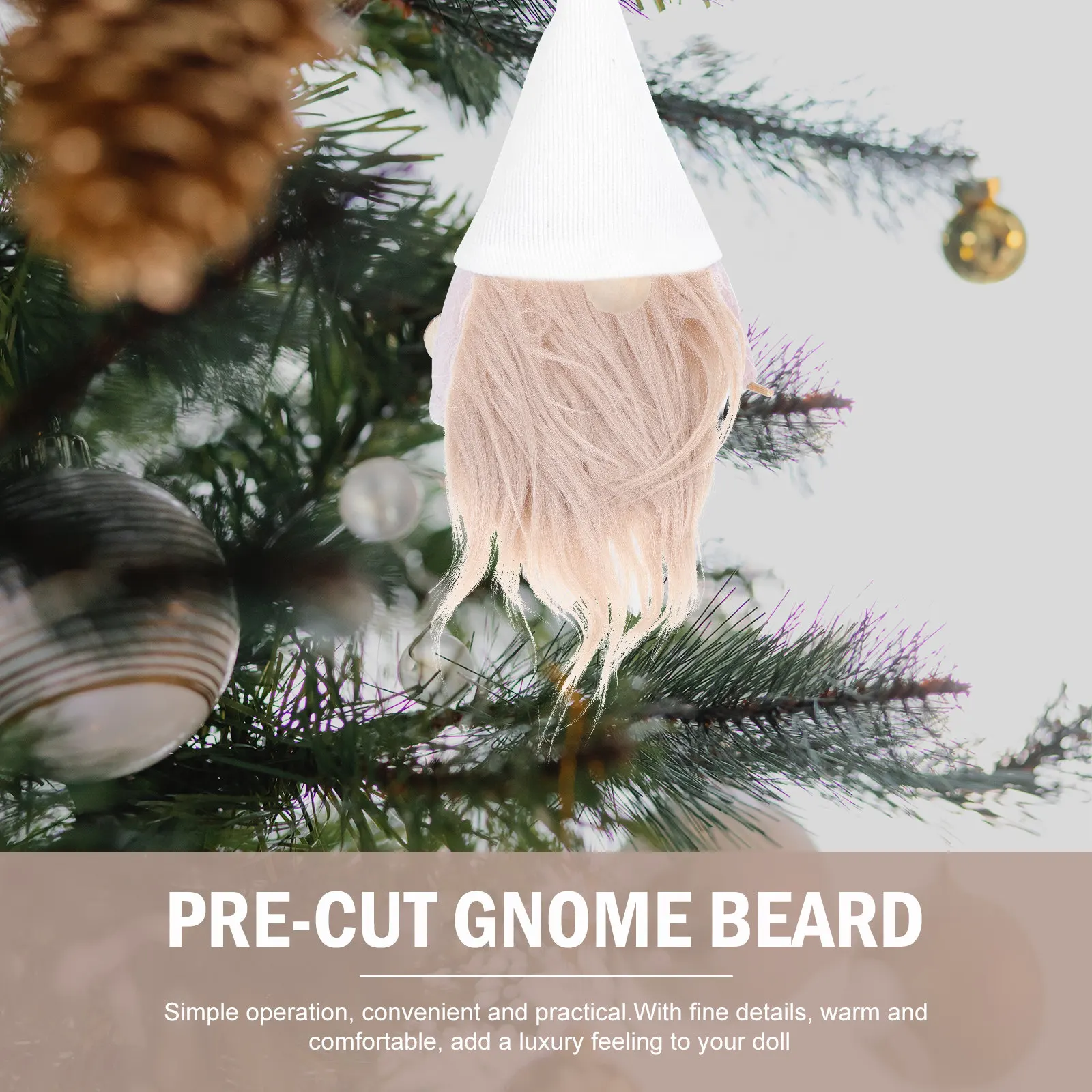 

1Set Pre-Cut Gnome Beard Material Safe Soft for DIY Gnome Making Supplies Artificial Beard Crafting Accessories
