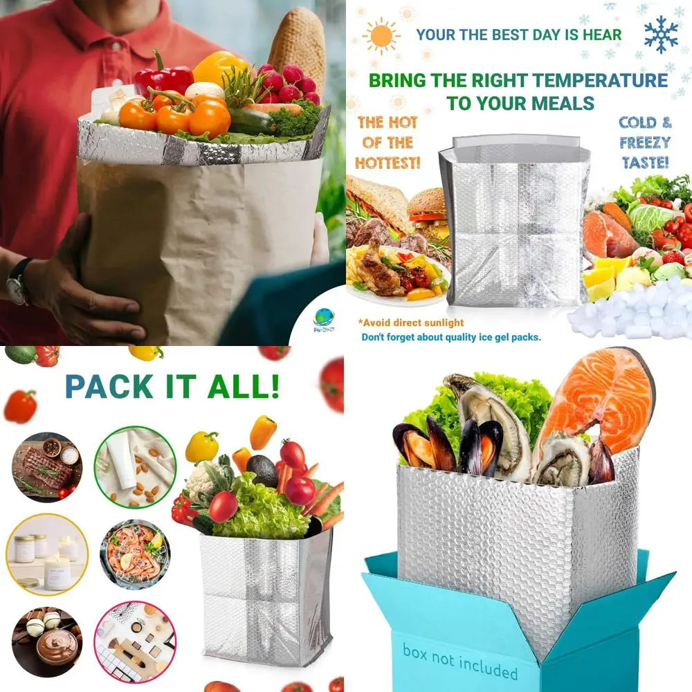 

Thermal Insulated Box Liners, 8x8x8 Inches, 50 Pack, Leakproof for Food Shipping