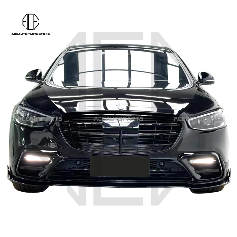 Benz S Class W223 PP B Style Front Lip Spoiler Bumper Lip Chin Sport Edition Car Rear Diffuser