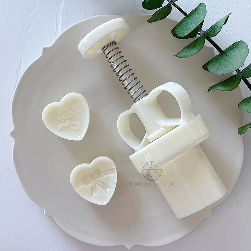 20 جرام صغيرة الحب شكل هدية قالب كعك القمر منتصف الخريف مهرجان الأخضر الفول كعكة كوكي ختم عيد الحب المعجنات الخبز قالب