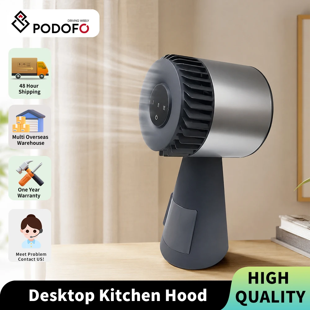 Purificateur d'air portable Podofo 800 m³/h pour cuisine, avec 3 réglages de vitesse, idéal pour la cuisson intérieure (grillades, fritures, hot pot) et la cuisson sur comptoir