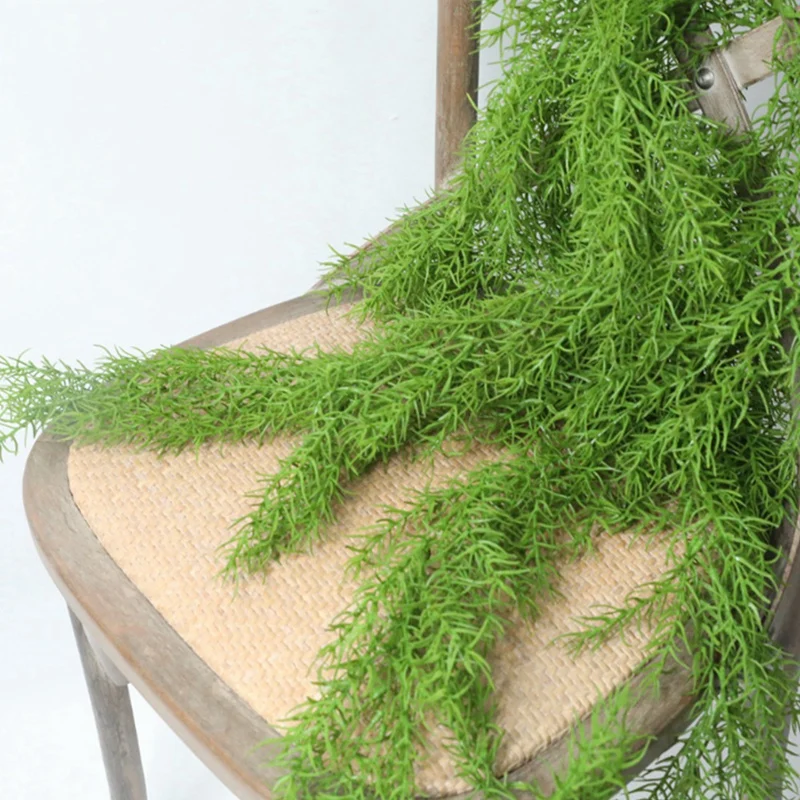 New 2PCS 105CM Simulation Leaves Feel Pine Needles Wall Hanging Rattan Simulation Flower Mini Landscape Indoor Plant Wall