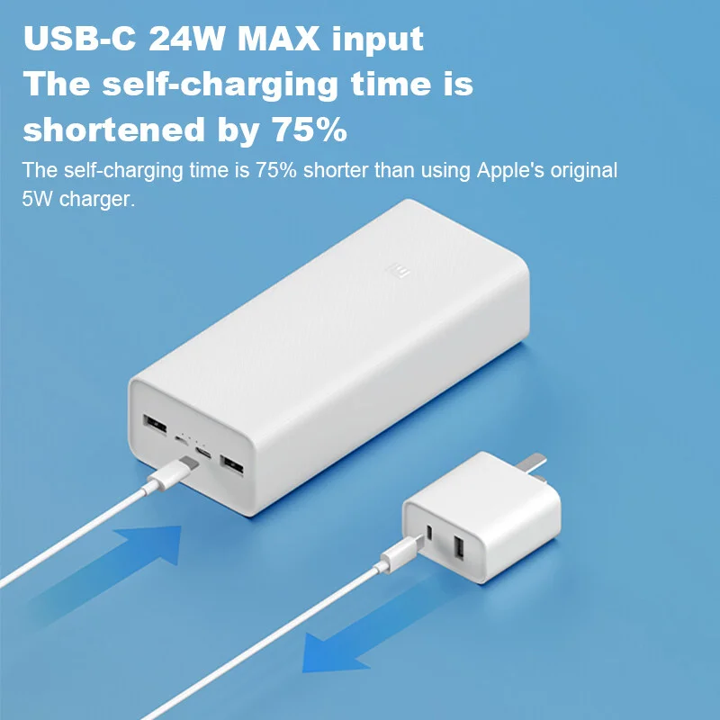 Xiaomi Power bank 3 30000mAh  PB3018ZM 3 USB Type C 18W  Fast Charging Portable Power bank External Battery Spare Poverbank