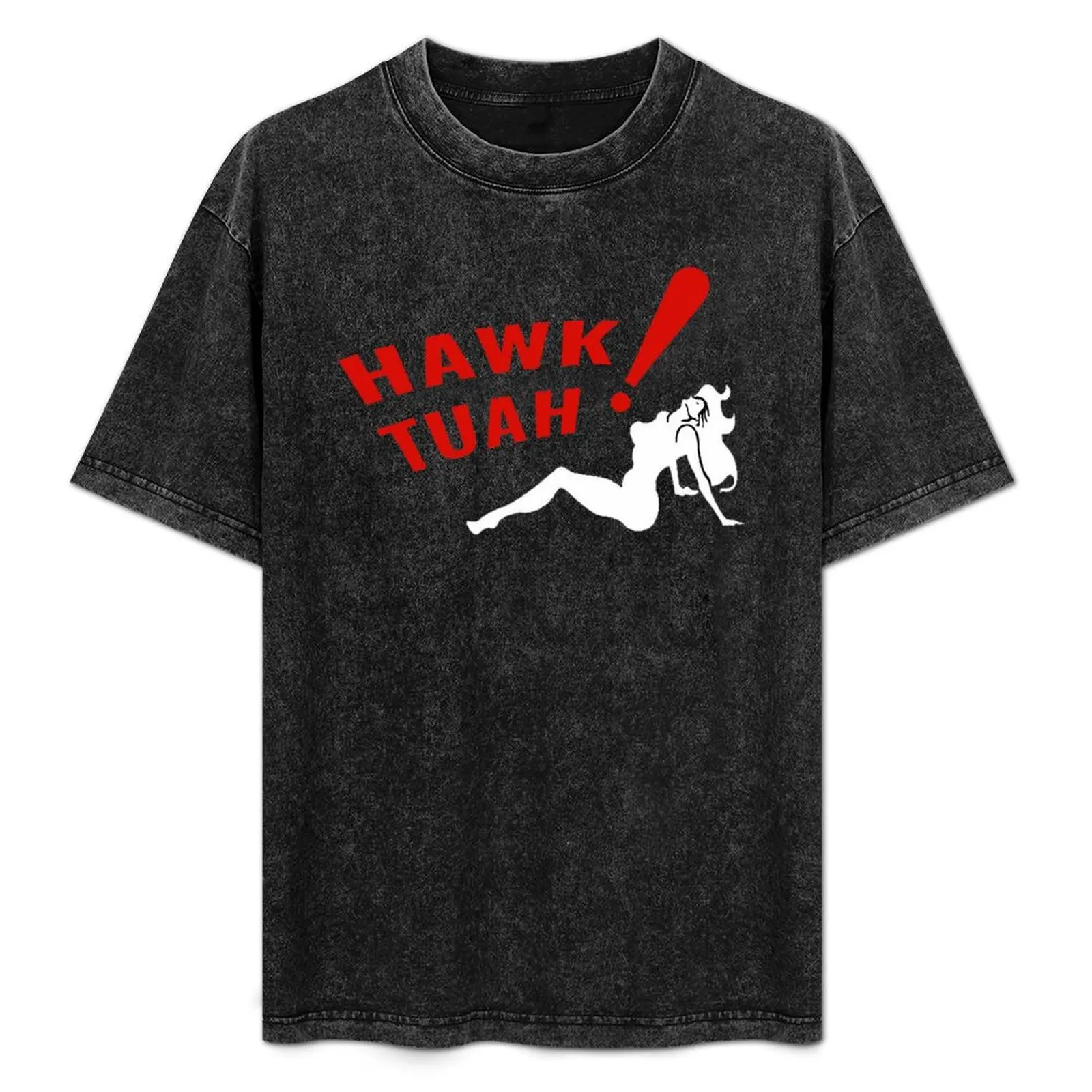 

Hawk Tuah Bada Bing Graphic Print Loose Washed Tshirt Street Trend Punk Gothic Crewneck Pure Cotton Retro Short Sleeve T Shirt