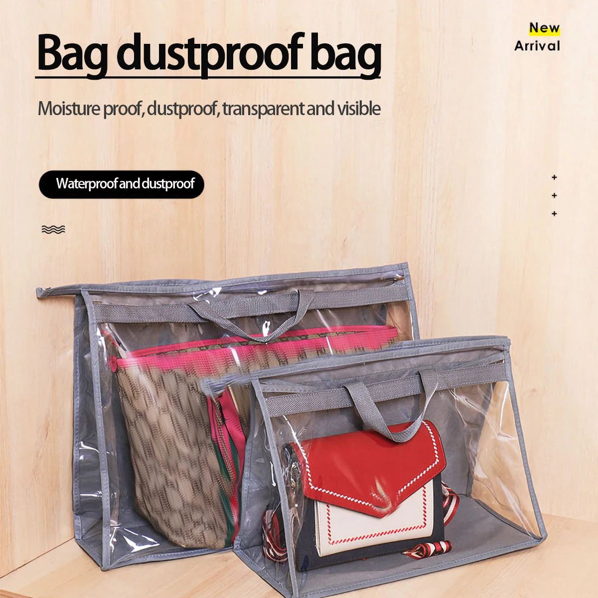 Dustproof Bag  Dustproof Bag For Bags Wardrobe Hanging  Storage Bag  PVC Transparent Waterproof Protective Storage Hanging Bag