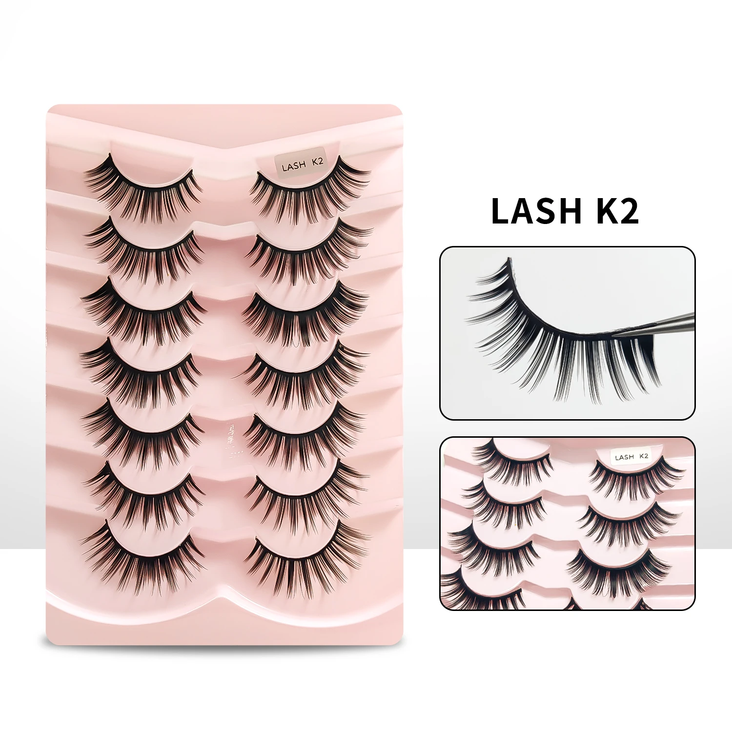 RED SIREN 5/7 Pairs Manga Lashes Korean Make Up New Cosplay Anime Natural False Eyelashes