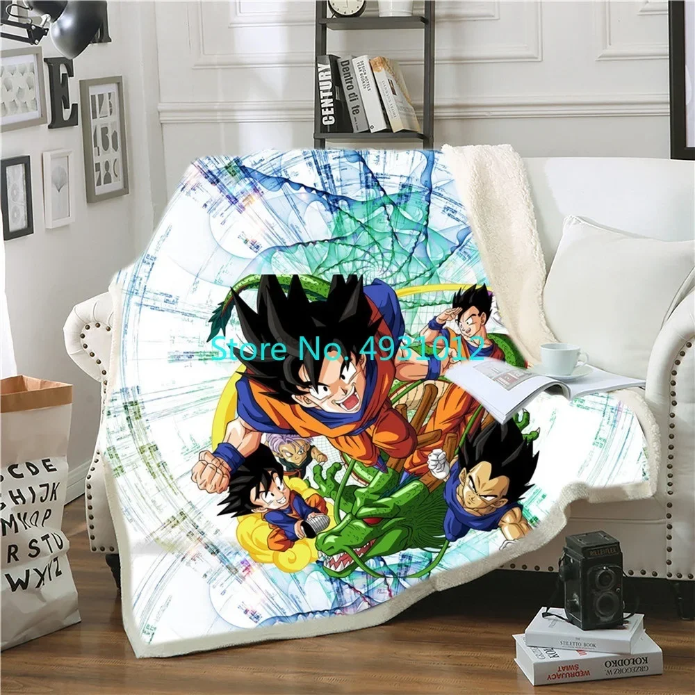 Anime Vegeta Dragon Ball SHENRON Nap Blanket 3D Digital Printed Bedroom Sofa Soft Comfortable Flannel or Sherpa Blankets