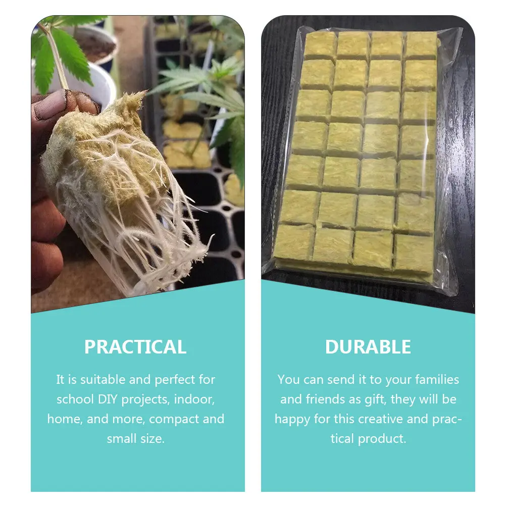 50Pcs Soilless Grow Plugs Starter Cubes for Hydroponics Lightweight Breathable Root Protection Ideal for Orchids Tomatoes