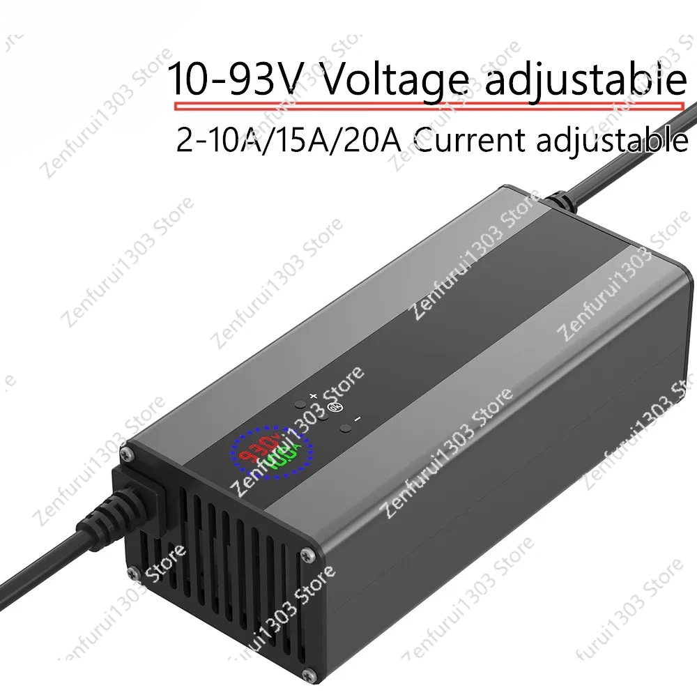 15A Curren Voltage Adjustable 48V 60V 72V 84V 54.6V Li-ion Lithium Battery Charger 13S 14S 16S 20S 24S fast charge parts