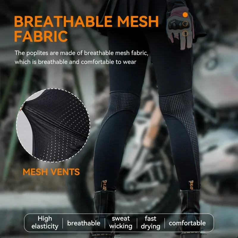 Women Motorcycle Riding Skirt-pants Female Breathable Mesh Motocross Biker Pants For Lady Fashion Protective Pants Black