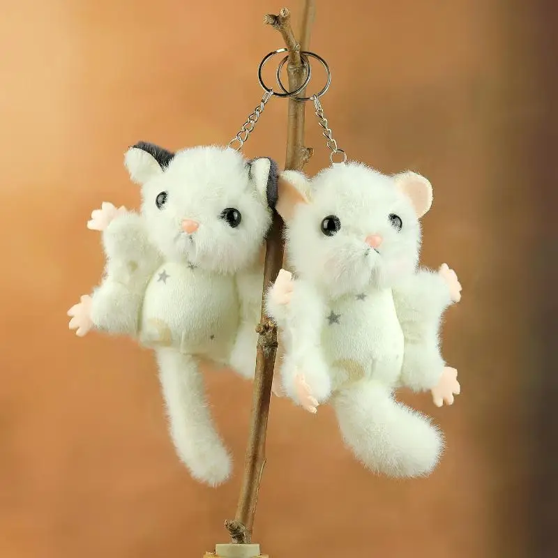 

Fluffy Flying Mouse Plush Toy Keychain Stuffed Animal Doll Backpack Pendant Gift