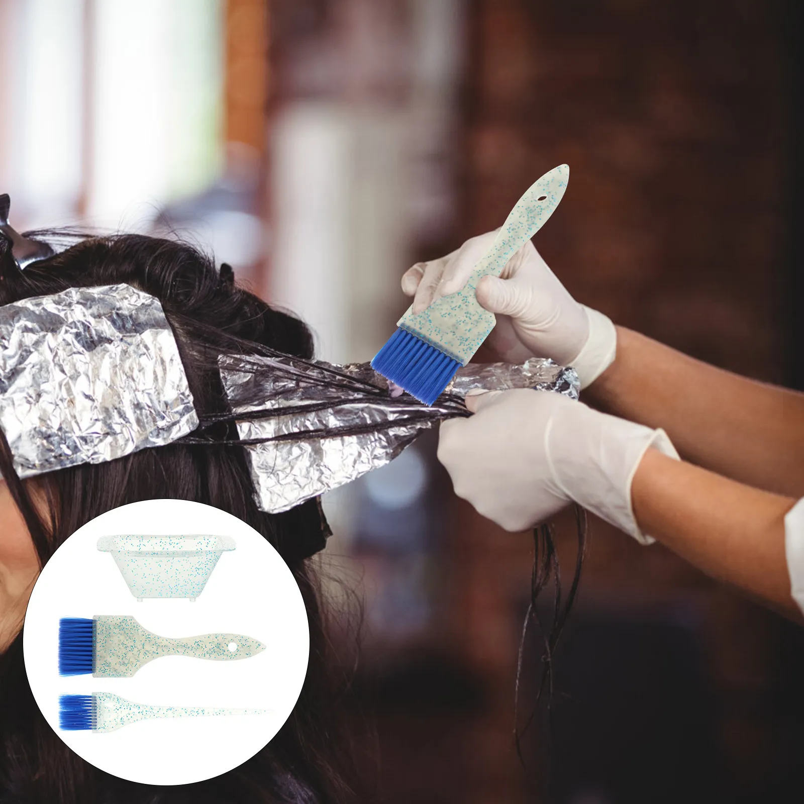 

Набор для окрашивания волос: кисть и чаша для краски, эргономичный дизайн, нескользящая ручка, эффективное распределение краски, для парикмахерских и салонов красоты