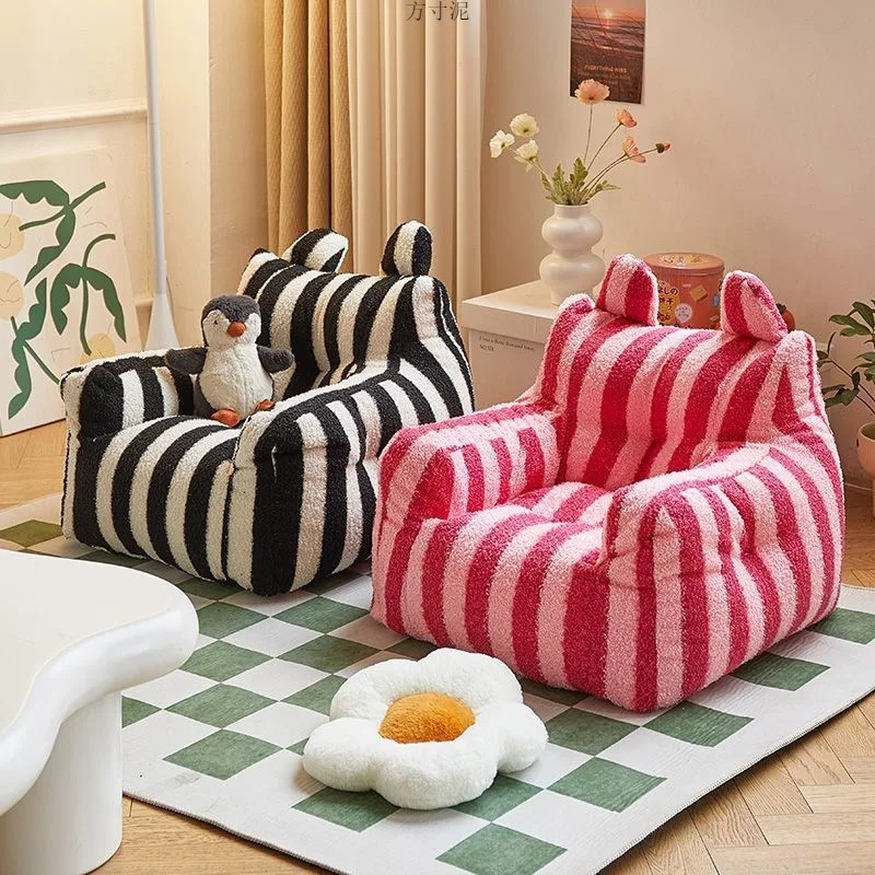 Canapé en tissu doux en peluche pour enfants, coin de lecture pour bébé, tabouret paresseux pour filles et garçons, mignon petit canapé, chaise, siège de dessin animé pour garçon paresseux